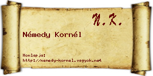 Némedy Kornél névjegykártya